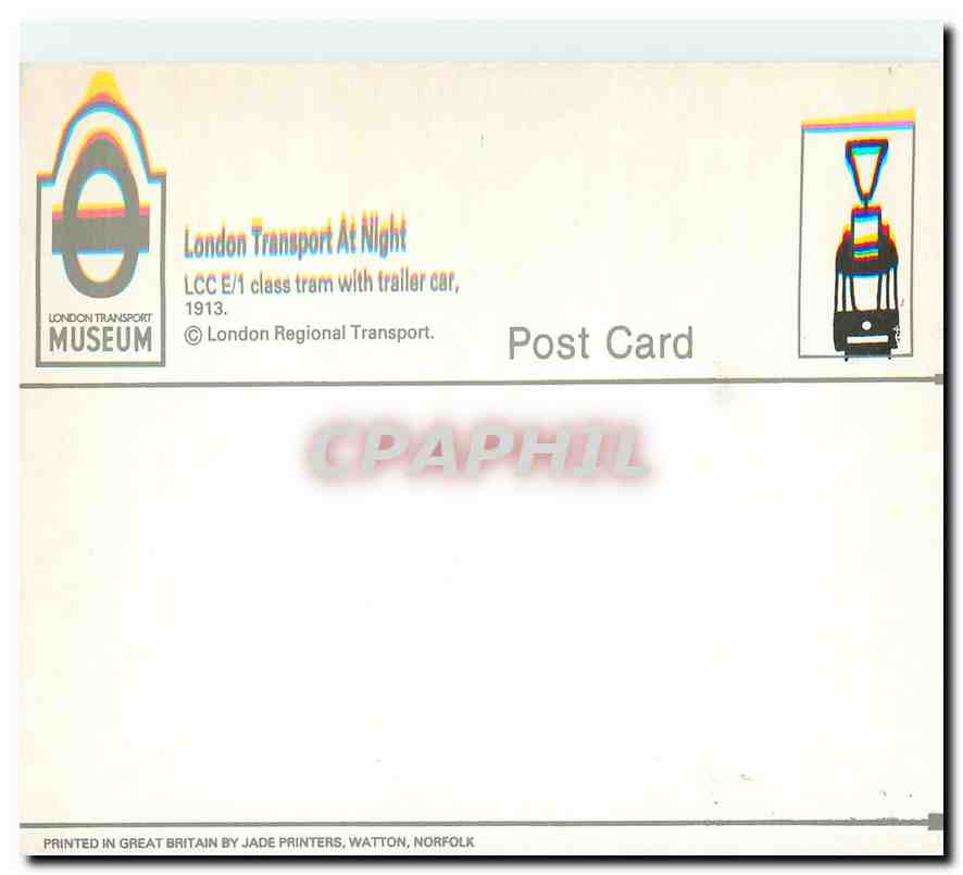 CPM London transport at night class tram with traller car — Verso