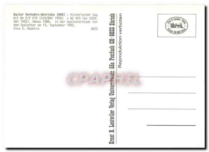 CPM Basler Verkehrs Betriebe — Verso