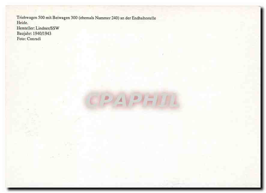 CPM Triebwagen mit Beiwagen an der Endhaltestelle — Verso