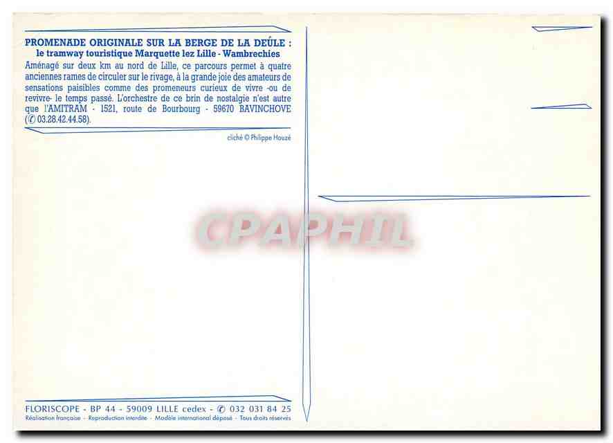CPM Promenade originale sur la berge de la Deule — Verso