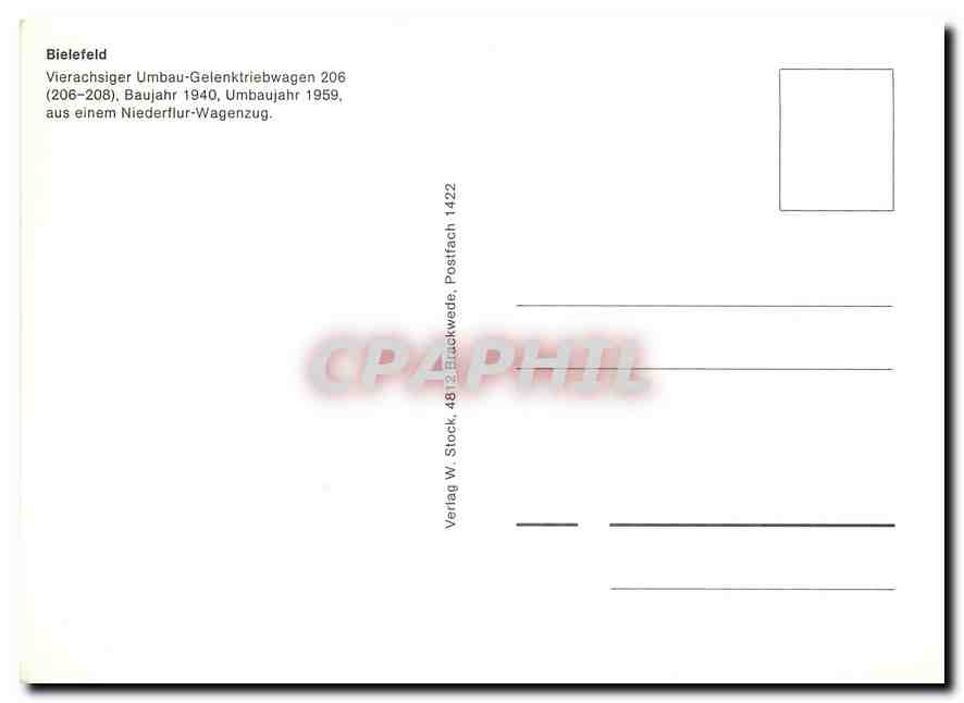 CPM Bielefeld Vierachsiger umbau Gelenktriebwagen — Verso