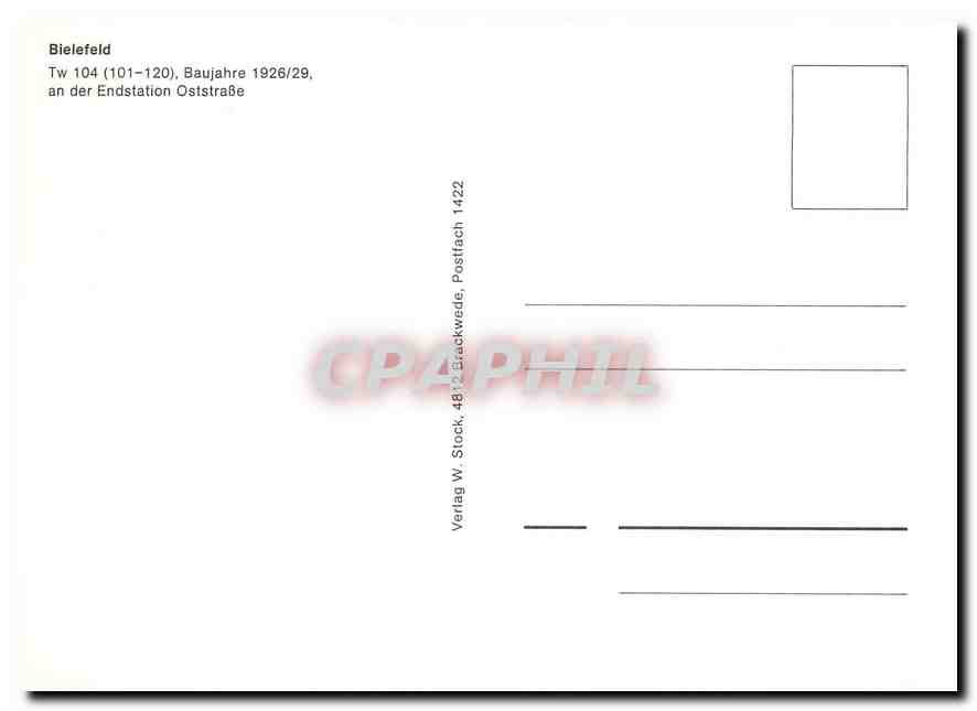 CPM Bielefeld Baujahr an der endstation Oststrabe — Verso