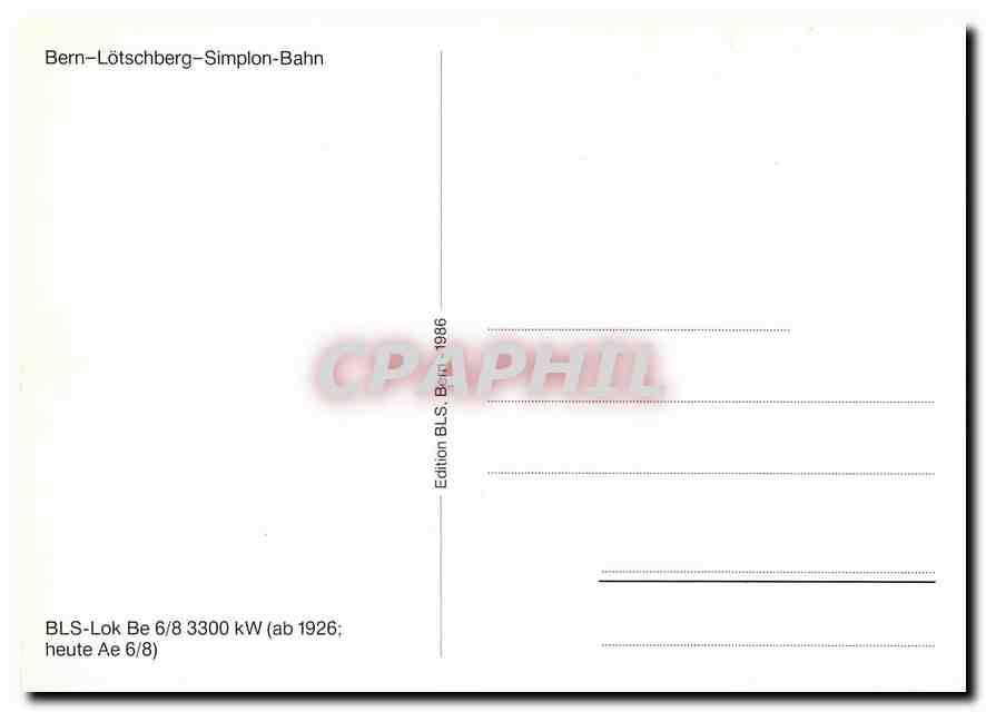 CPM Bern Loschberg Simplon Bahn — Verso