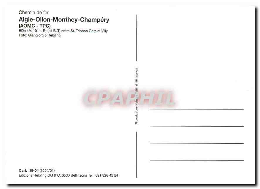 CPM Aigle Ollon Monthey Champéry — Verso