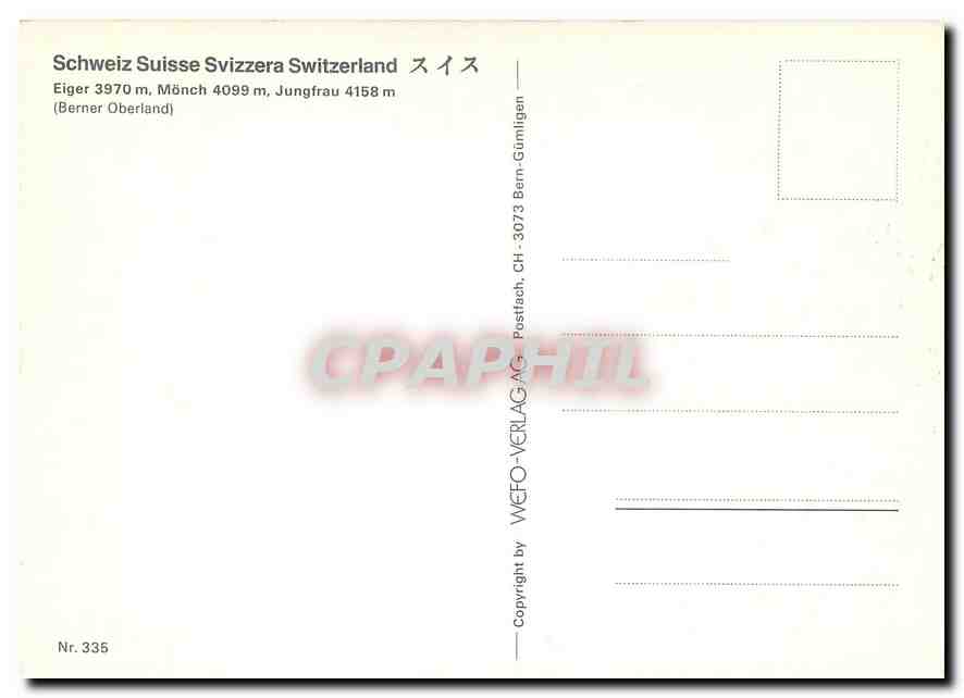 CPM  Switzerland Eiger Monch — Verso