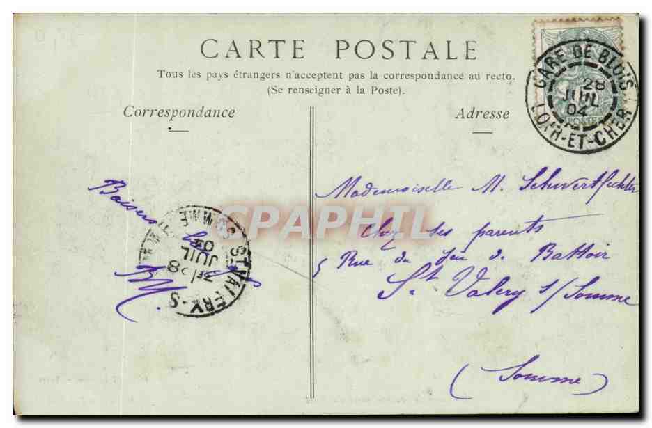 Blois — Die Kathedrale, Ansicht vom Pont — Péricat Libraire, Tours — Rückseite