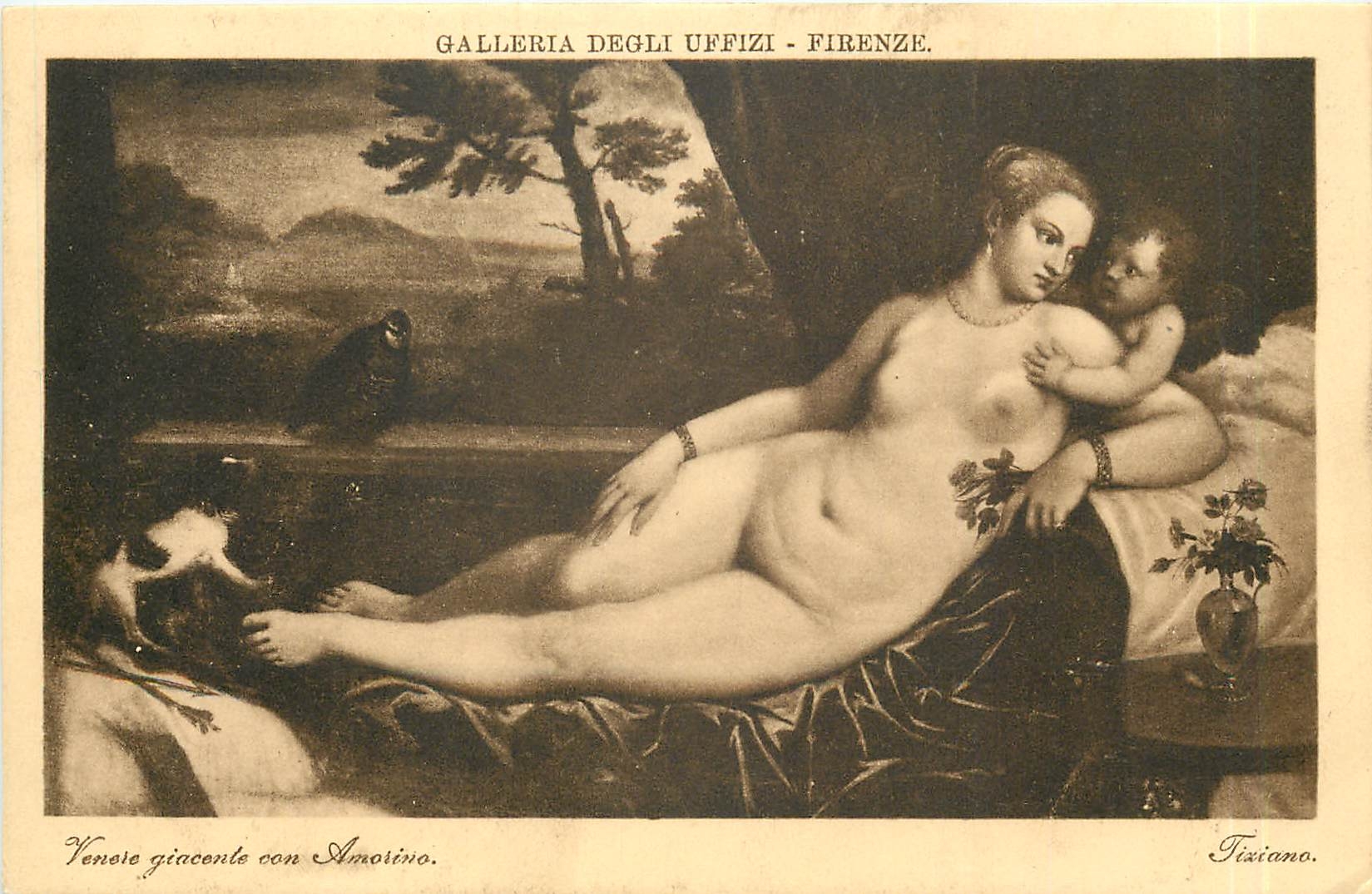 CPA Femme nue erotique Tiziano Galleria Degli Uffizi Firenze