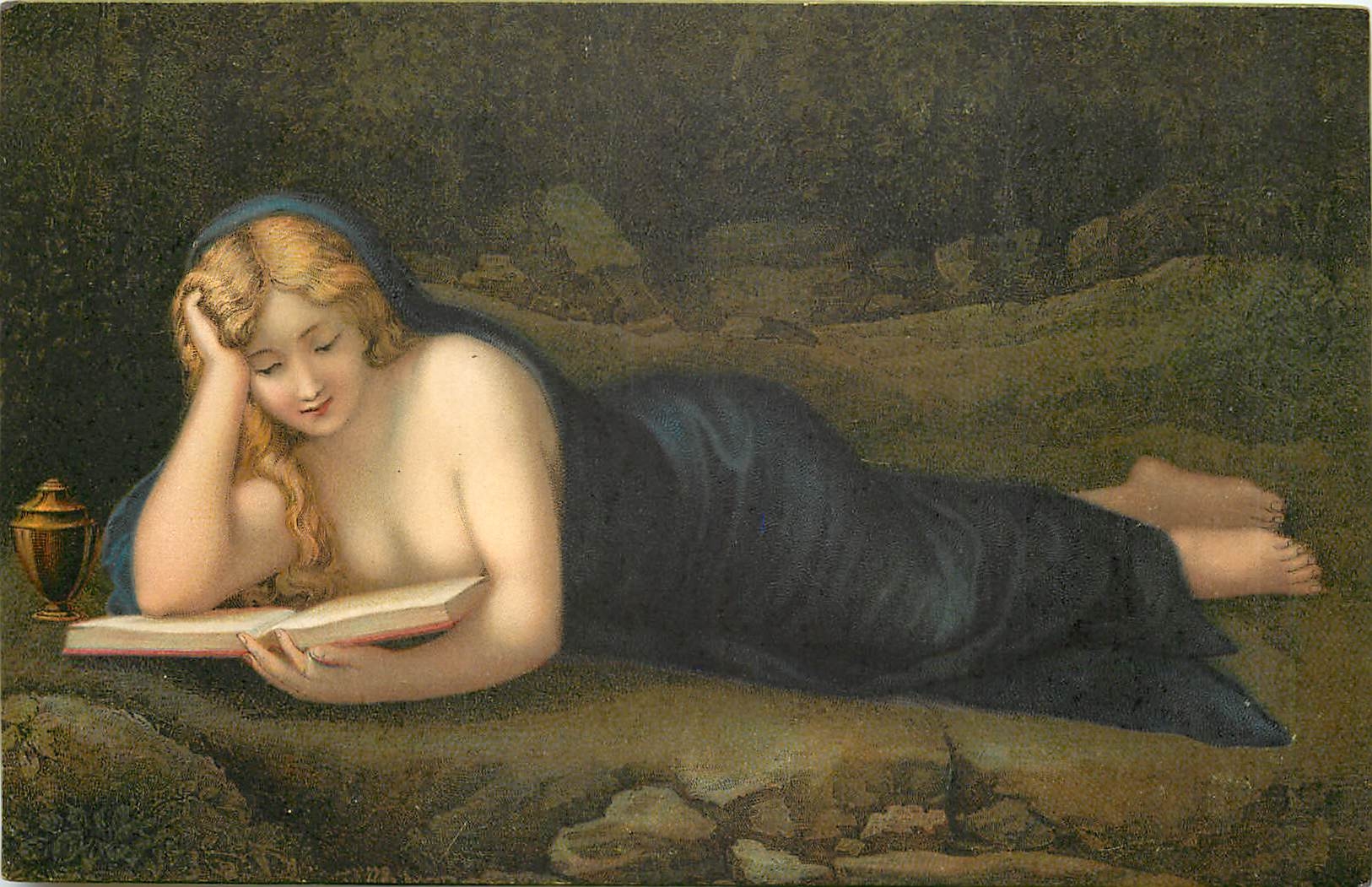 CPA Femme nue erotique Madgalene Corregio Roayl Gallery London
