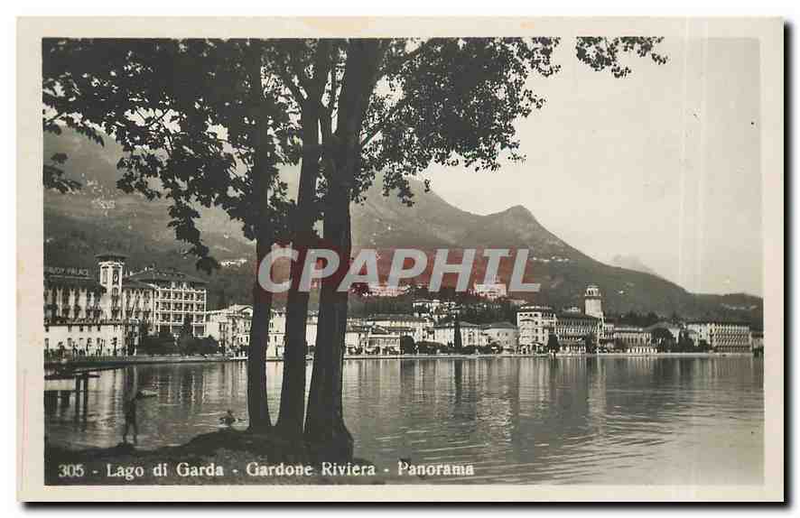CPM Lago di Garda Gardone Riviera Panorama 
