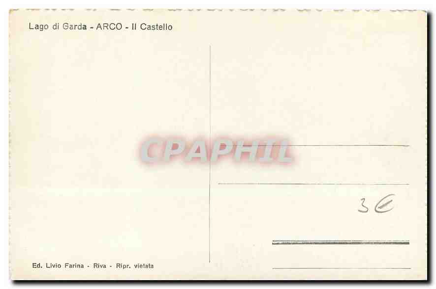 CPM Lago di Garda Arco II Castello  — Rückseite