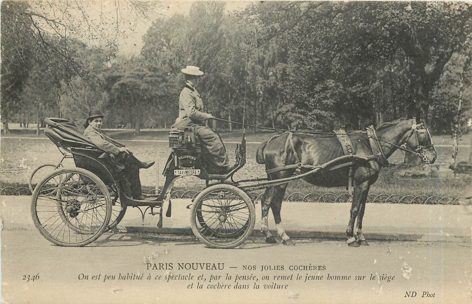 Paris Nouveau — Nos jolies cochères — Valentin's & Taximètre