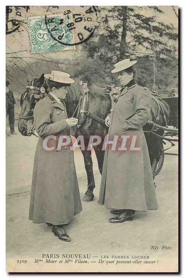 Mme Moser et Mme Vilain — Les femmes cocher — ND. Phot. — n°2309