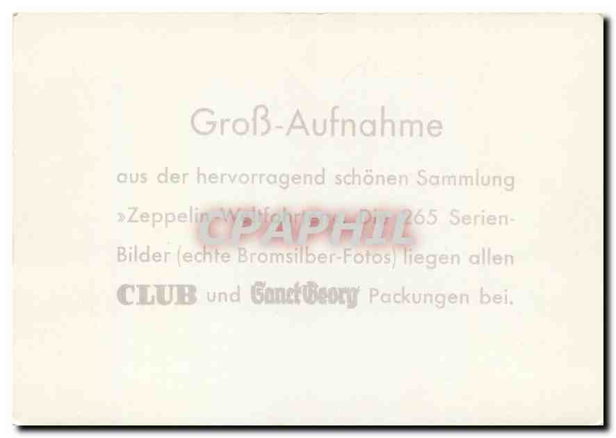 CPM Zeppelin Aviation Burg Hohenzollern — Rückseite