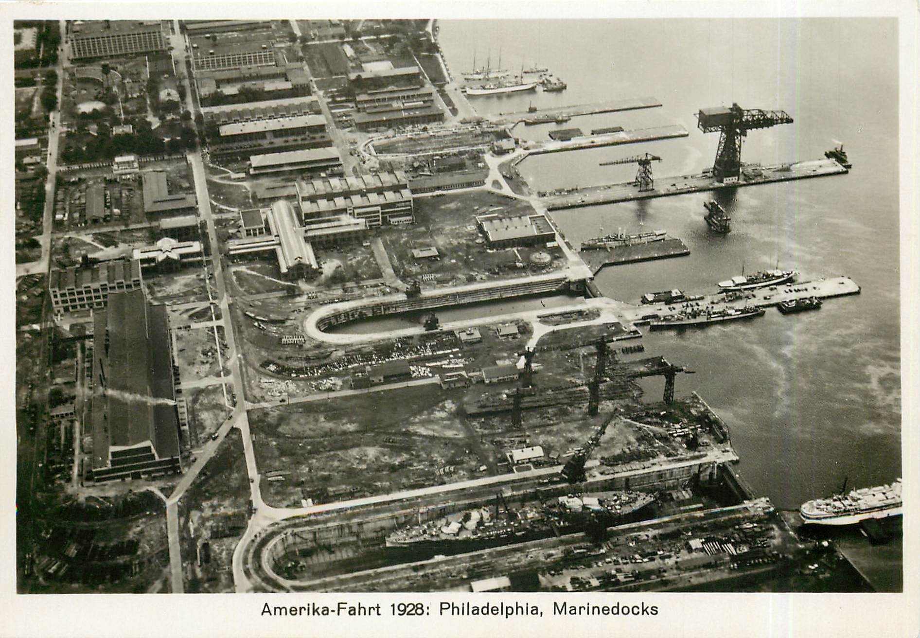 CPM Zeppelin Aviation Amerika Fahrt 1928 Philadelphia Marinedocks