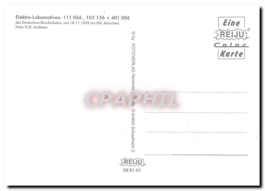CPM Locomotive 111 066 103 136 401 006  — Verso