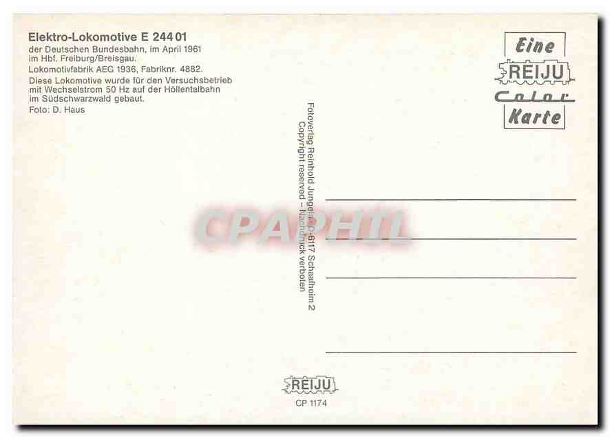 CPM Locomotive E 244 01  — Verso