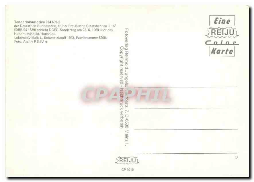 CPM Locomotive 094 639 2  — Verso