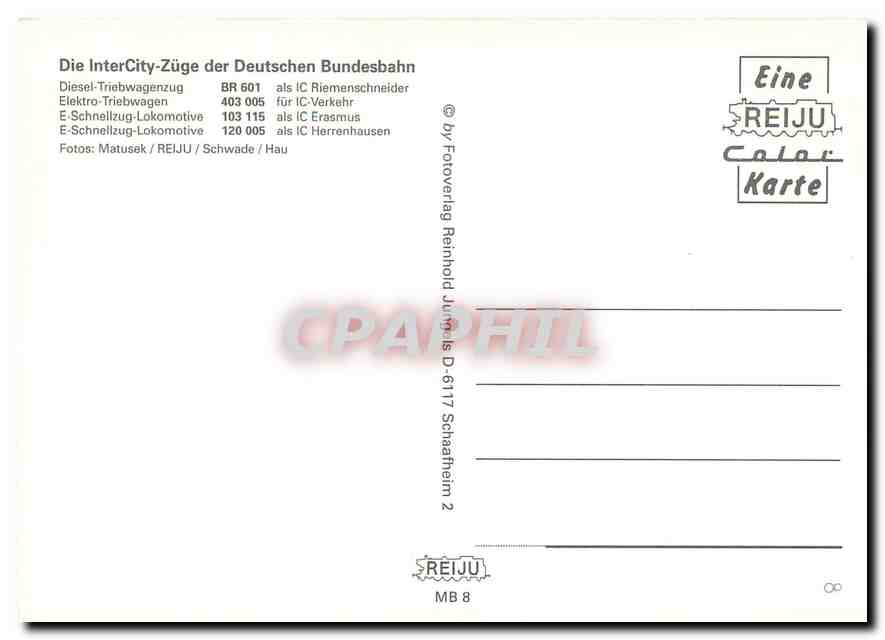 CPM Diesel Triebwagenzuf BR 601 Elektro Triebwagen 403 005 Locomotive 103 115 Locomotive 120 005  — Verso