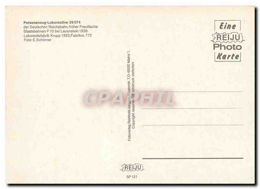 CPM Locomotive 39 074  — Verso