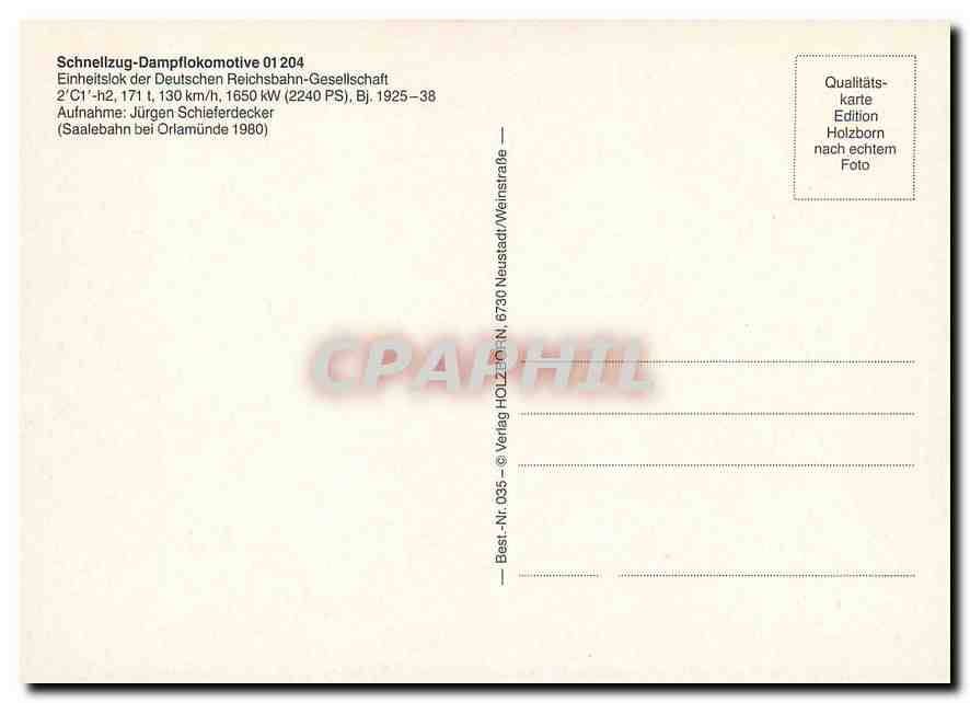 CPM Locomotive 01 204  — Verso