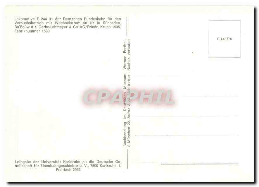 CPM Locomotive E 244 31  — Verso