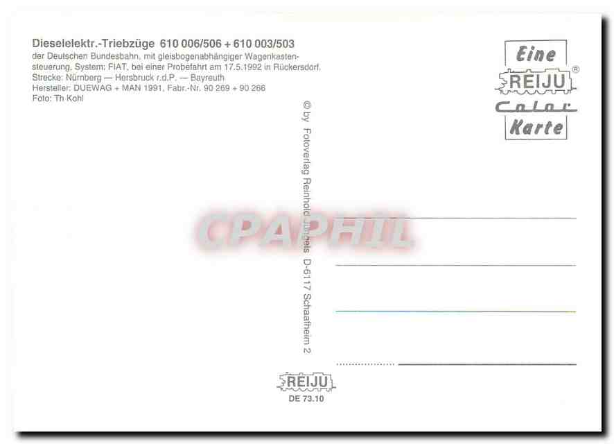 CPM Dieselelektr Triebzuge 610 006 506 610 003 503  — Verso