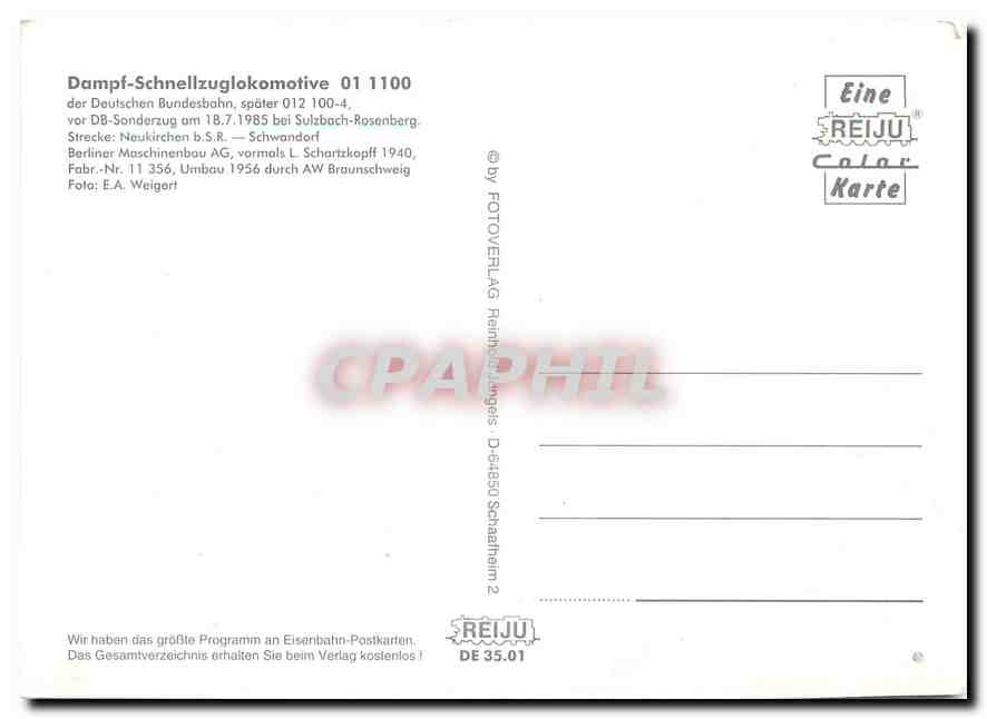 CPM Locomotive 01 1100  — Verso
