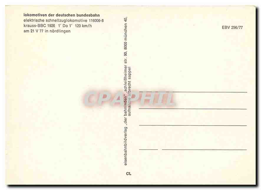 CPM Locomotive 116006 8  — Verso