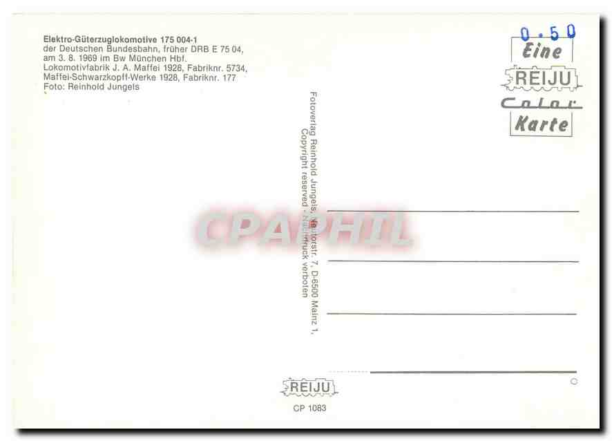 CPM Locomotive 175 004 1  — Verso