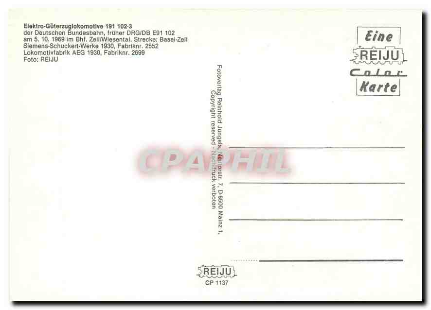 CPM Locomotive 191 102 3  — Verso