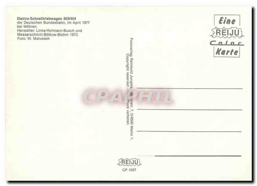 CPM Elektro Schnelltriebwagen 403 404  — Verso