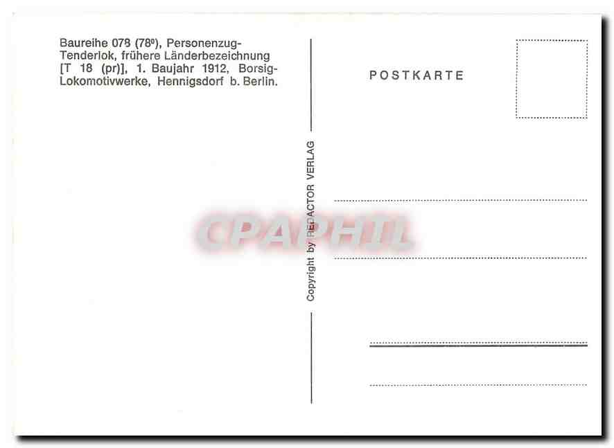 CPM Baureihe Personenzug Tenderlok Landerbezeichnung  — Verso