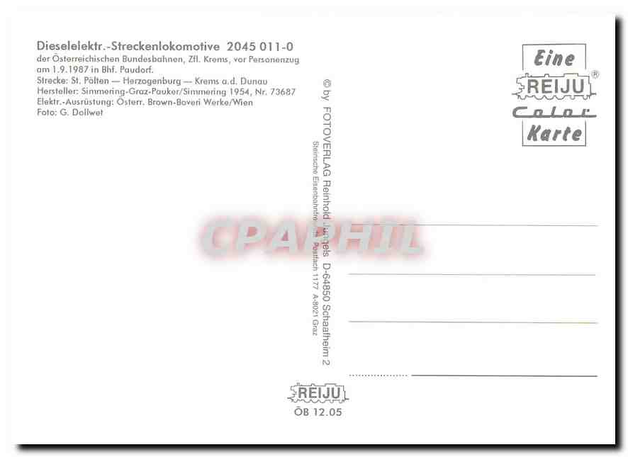 CPM Locomotive 2045 011 0  — Verso