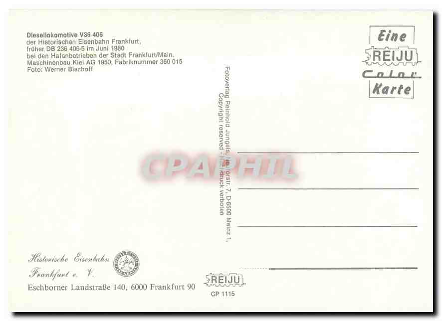 CPM Locomotive V36 406  — Verso