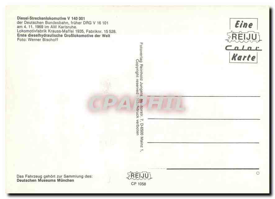 CPM Locomotive V 140 001  — Verso
