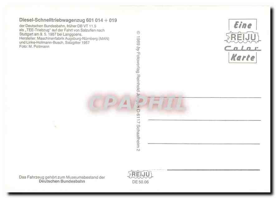 CPM Diesel Schnelltriebwagen 601 014 019  — Verso