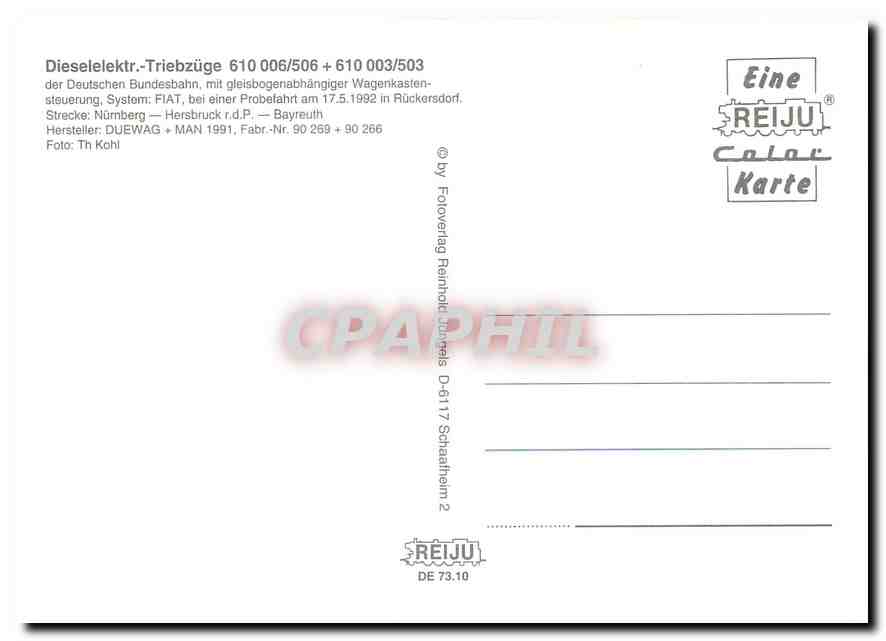 CPM Dieselelektr Triebzuge 610 006 506 610 003 503  — Verso