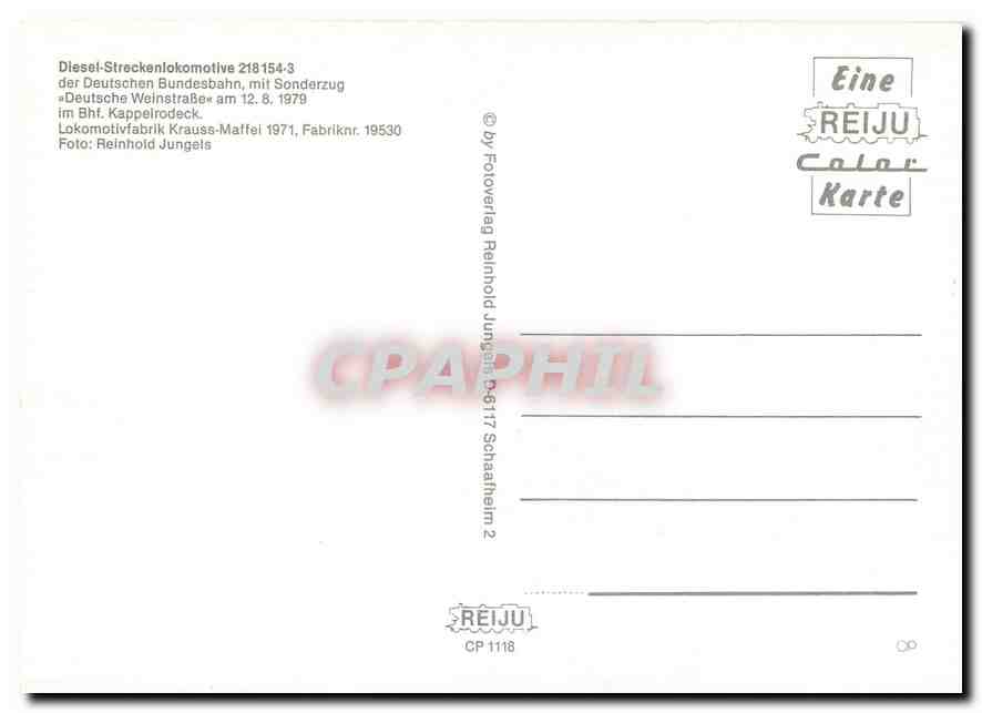 CPM Locomotive 218 154 3  — Verso