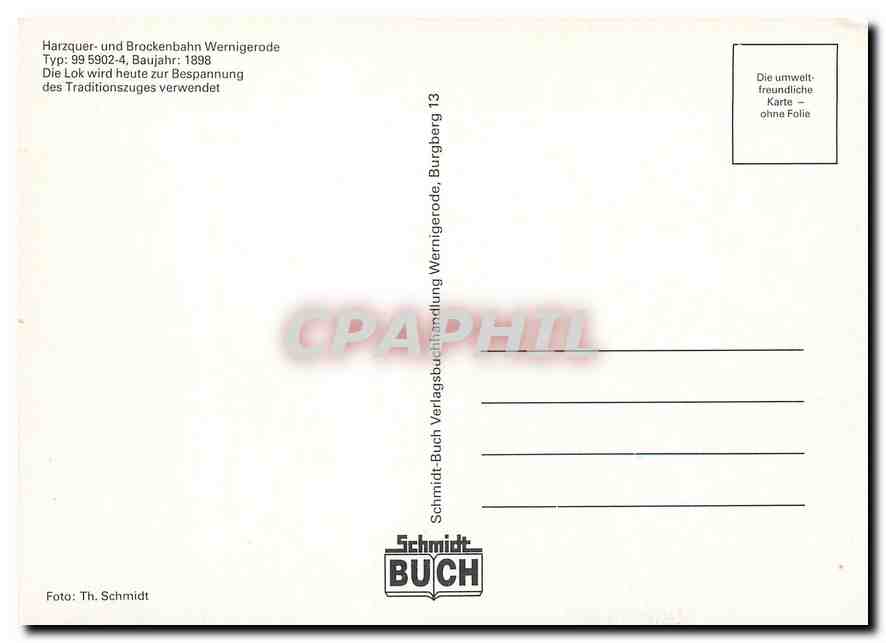 CPM Harzquer und Brockenbahn Wernigerode Typ 99 55902 4  — Verso