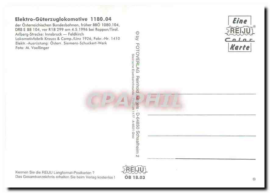 CPM Locomotive 1180 04  — Verso