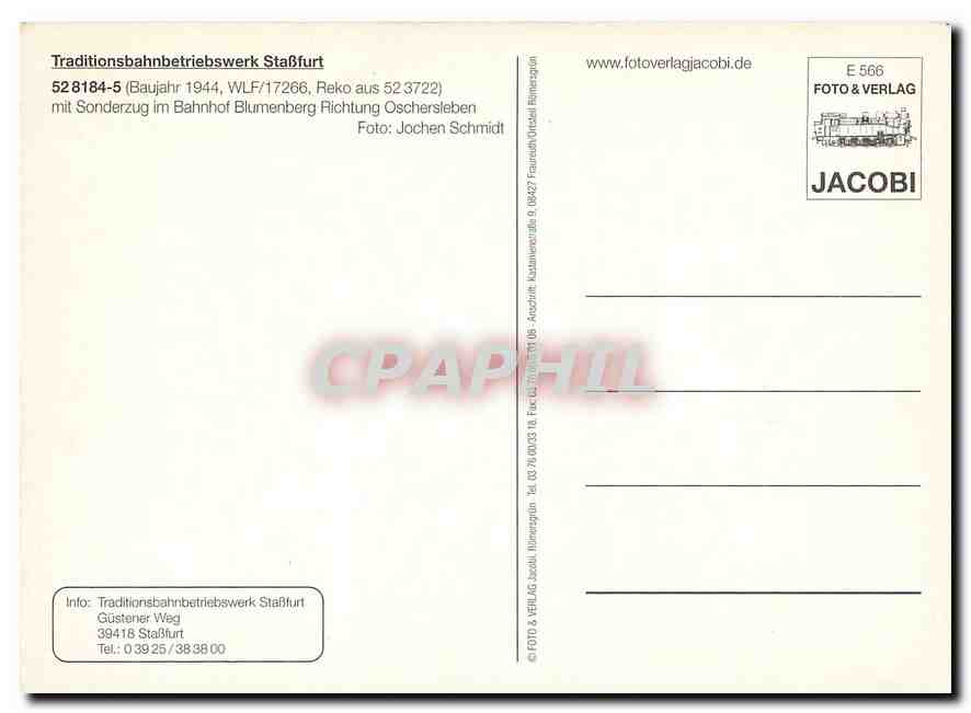 CPM Traditionsbahnbetriebswerk Stassfurt 52 8184 5  — Verso