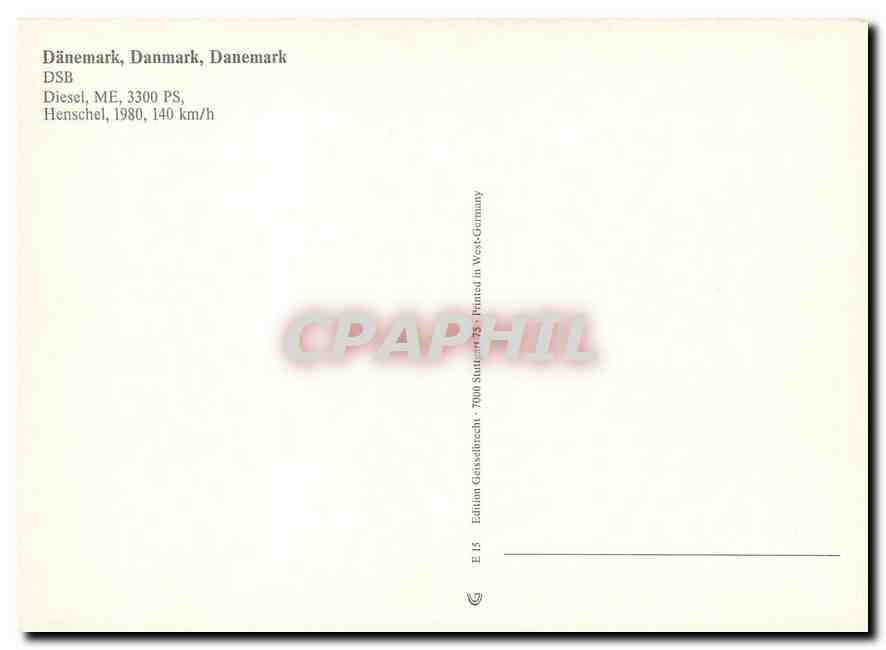 CPM Danemark DSB Henschel  — Verso