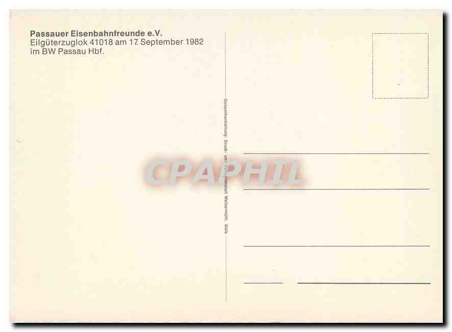 CPM Passauer Eisebahnfreunde eV Eilguterzuglok 41018  — Verso
