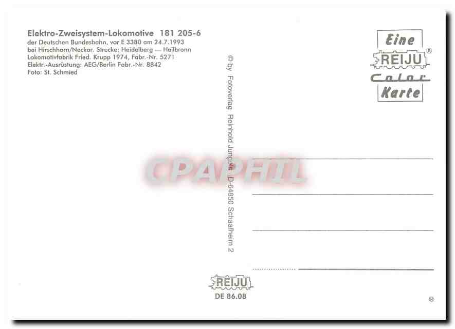 CPM Locomotive 181 205 6  — Verso