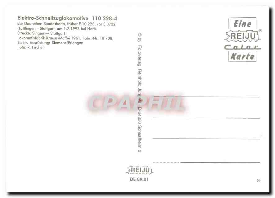 CPM Locomotive 110 228 4  — Verso