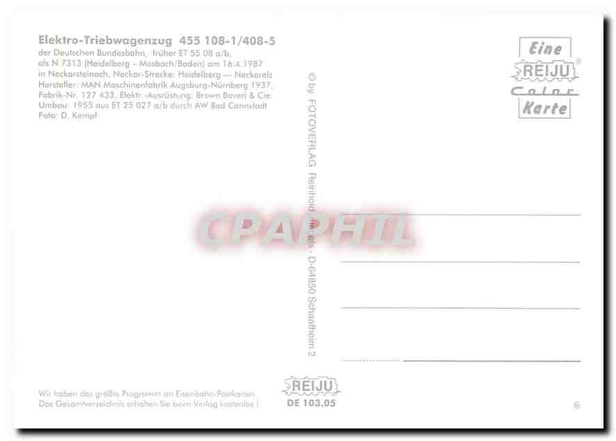 CPM Elektro Triebwagenzug 455 108 1 408 5  — Verso
