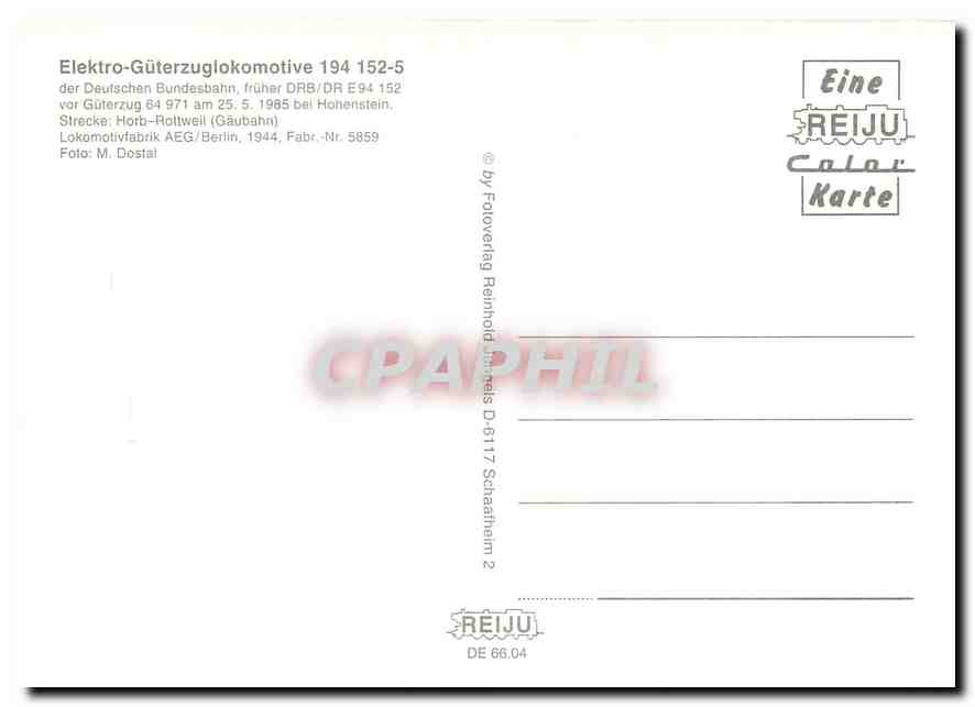 CPM Locomotive 194 152 5  — Verso