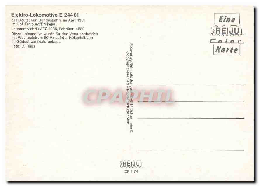 CPM Locomotive E 244 01  — Verso