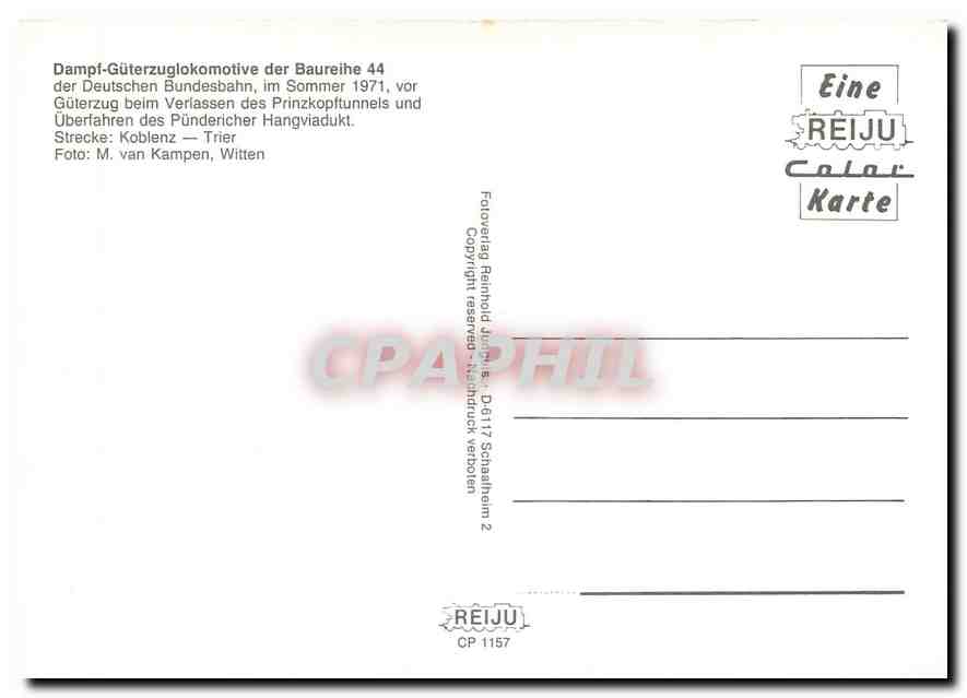 CPM Dampf Guterzuglokomotive der Baureihe 44 der Deutschen Bundesbahn  — Verso