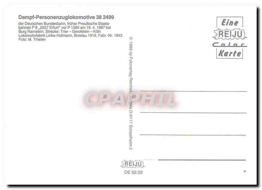 CPM Locomotive 38 2499  — Verso